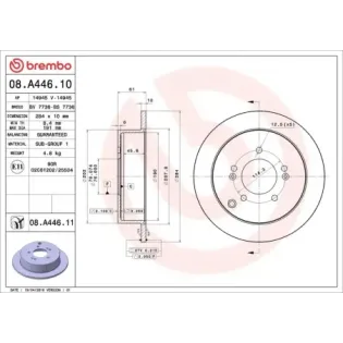 BREMBO 08.A446.10 Disco de freno (Unidad)