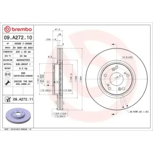 BREMBO 09.A272.10 Disco de freno (Unidad)