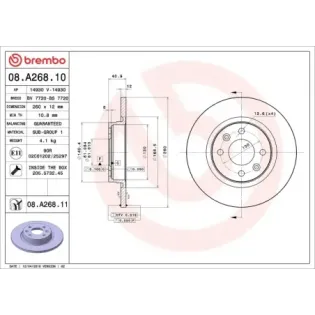 BREMBO 08.A268.10 Disco de freno (Unidad)