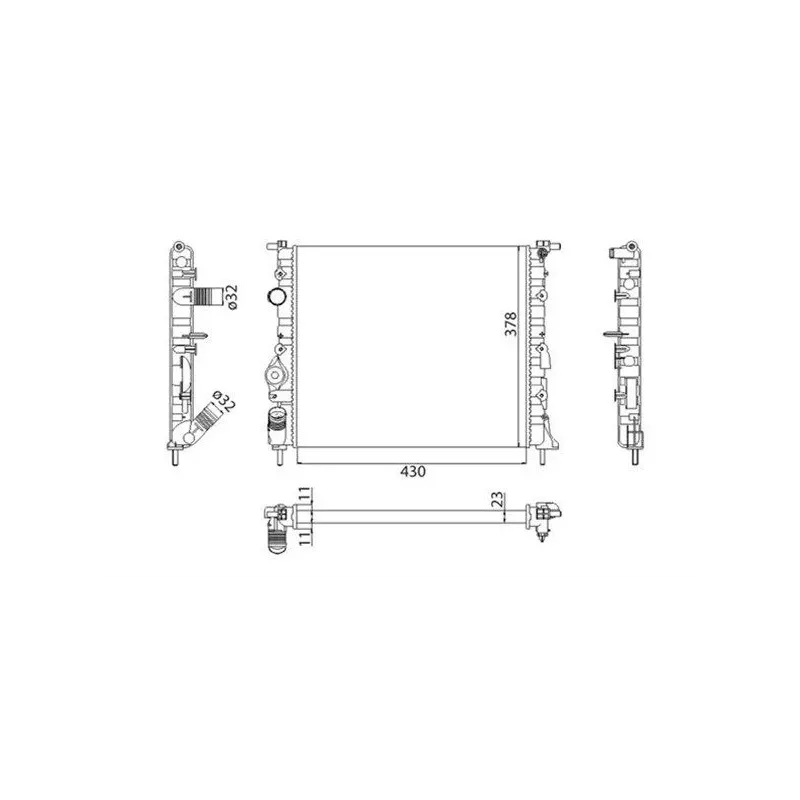 MAGNETI MARELLI 350213261003 Radiador, refrigeración del motor