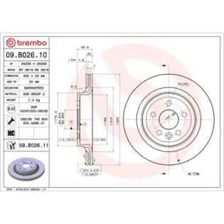 BREMBO 09.B026.10 Disco de freno (Unidad)