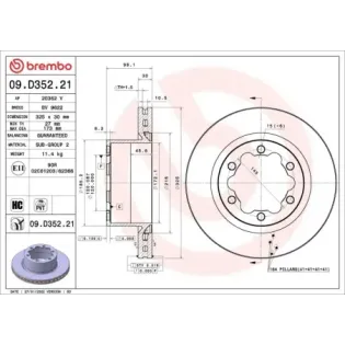 BREMBO 09.D352.21 Disco de freno (Unidad)