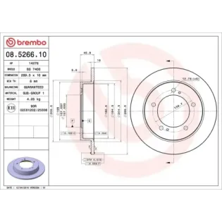 BREMBO 08.5266.10 Disco de freno (Unidad)