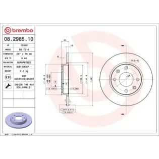 BREMBO 08.2985.10 Disco de freno (Unidad)