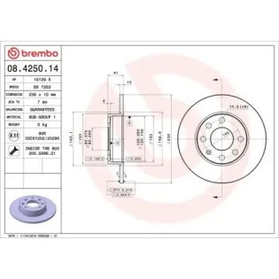 BREMBO 08.4250.14 Disco de freno (Unidad)