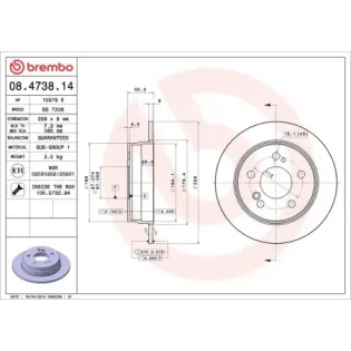 BREMBO 08.4738.14 Disco de freno (Unidad)