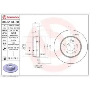 BREMBO 08.5178.30 Disco de freno (Unidad)