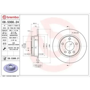 BREMBO 08.5366.24 Disco de freno (Unidad)