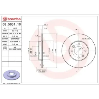BREMBO 08.5651.10 Disco de freno (Unidad)