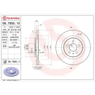 BREMBO 08.7955.10 Disco de freno (Unidad)