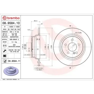 BREMBO 08.9584.10 Disco de freno (Unidad)