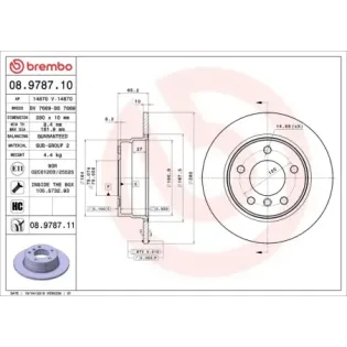 BREMBO 08.9787.10 Disco de freno (Unidad)