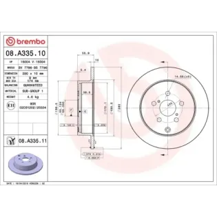 BREMBO 08.A335.10 Disco de freno (Unidad)
