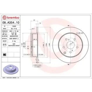 BREMBO 08.A354.10 Disco de freno (Unidad)