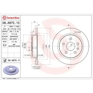 BREMBO 08.A970.10 Disco de freno (Unidad)