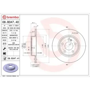 BREMBO 08.B347.40 Disco de freno (Unidad)