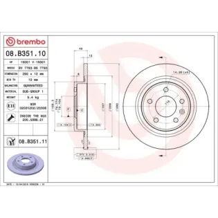 BREMBO 08.B351.10 Disco de freno (Unidad)