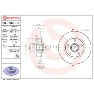 BREMBO 08.B369.17 Disco de freno (Unidad)