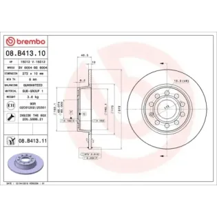 BREMBO 08.B413.10 Disco de freno (Unidad)
