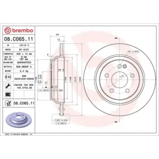 BREMBO 08.C065.11 Disco de freno (Unidad)
