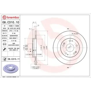 BREMBO 08.C310.11 Disco de freno (Unidad)
