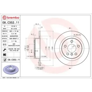 BREMBO 08.C352.11 Disco de freno (Unidad)
