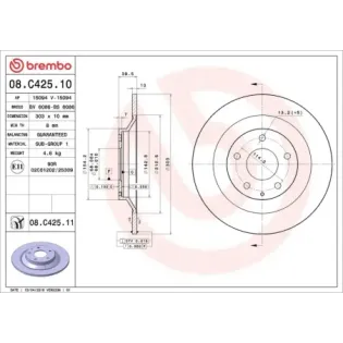 BREMBO 08.C425.11 Disco de freno (Unidad)