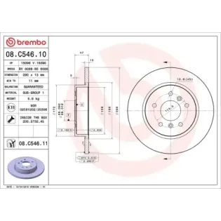 BREMBO 08.C546.11 Disco de freno (Unidad)