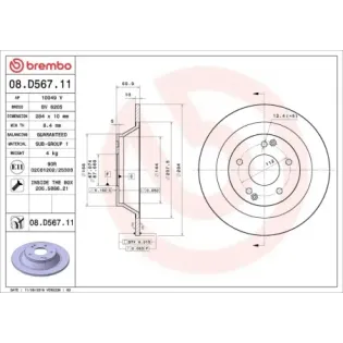 BREMBO 08.D567.11 Disco de freno (Unidad)