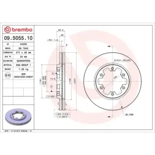 BREMBO 09.5055.10 Disco de freno (Unidad)