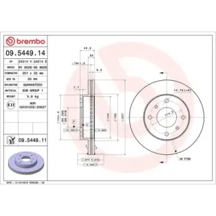 BREMBO 09.5449.14 Disco de freno (Unidad)