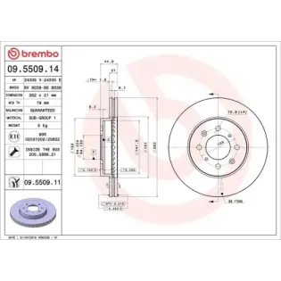 BREMBO 09.5509.14 Disco de freno (Unidad)