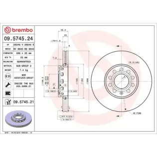 BREMBO 09.5745.24 Disco de freno (Unidad)