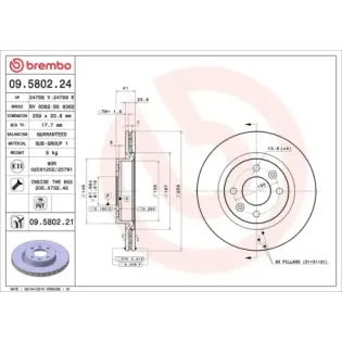 BREMBO 09.5802.24 Disco de freno (Unidad)