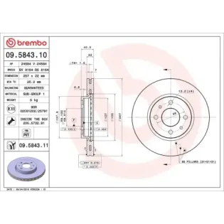 BREMBO 09.5843.10 Disco de freno (Unidad)