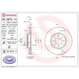 BREMBO 09.5870.14 Disco de freno (Unidad)