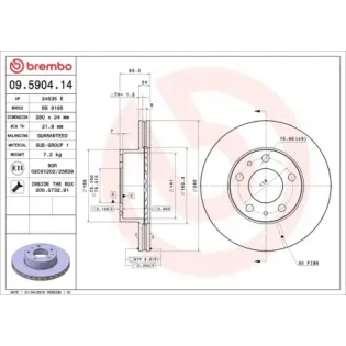 BREMBO 09.5904.14 Disco de freno (Unidad)
