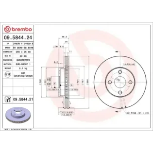 BREMBO 09.5844.24 Disco de freno (Unidad)
