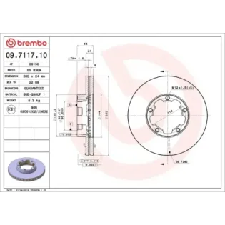 BREMBO 09.7117.10 Disco de freno (Unidad)