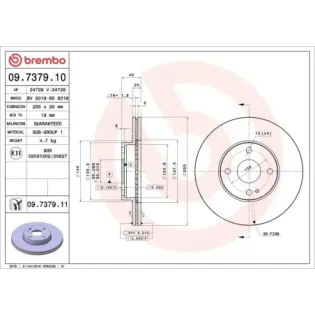 BREMBO 09.7379.10 Disco de freno (Unidad)