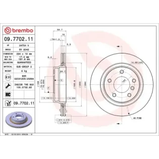 BREMBO 09.7702.11 Disco de freno (Unidad)