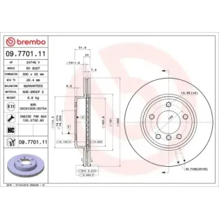 BREMBO 09.7701.11 Disco de freno (Unidad)