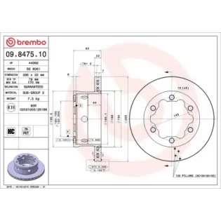 BREMBO 09.8475.10 Disco de freno (Unidad)