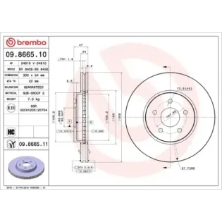 BREMBO 09.8665.10 Disco de freno (Unidad)