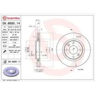 BREMBO 09.8695.14 Disco de freno (Unidad)