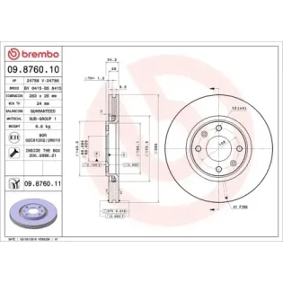 BREMBO 09.8760.10 Disco de freno (Unidad)