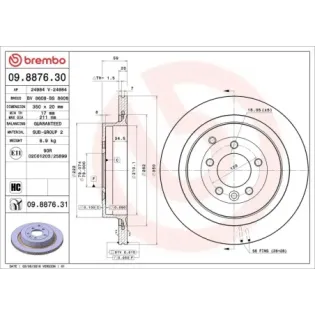 BREMBO 09.8876.30 Disco de freno (Unidad)
