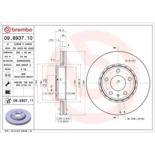 BREMBO 09.8937.10 Disco de freno (Unidad)