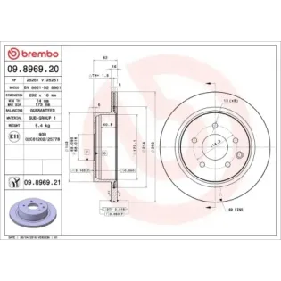 BREMBO 09.8969.20 Disco de freno (Unidad)