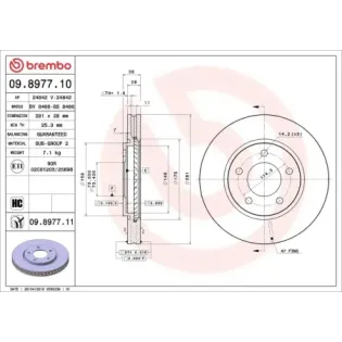 BREMBO 09.8977.10 Disco de freno (Unidad)